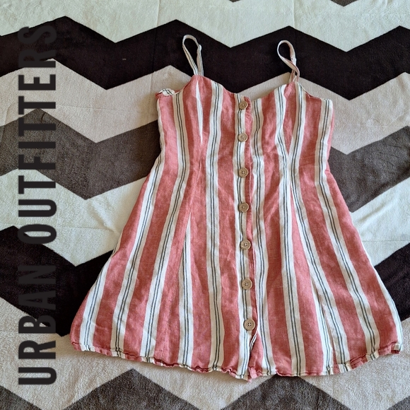 Urban Outfitters Dresses & Skirts - Urban Outfitters Striped Ladder Back Linen Mini Dress Size Small - Chic Summer